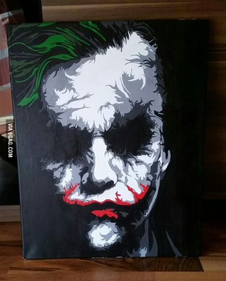 Joker Painting Acrylics, Canvas Art For Men, The Joker Painting, Batman Canvas Art, Cartoon Paintings, Joker Painting, Canvas Art Painting Acrylic, Joker Art, Cartoon Painting