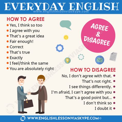 How to agree and disagree in English. Everyday English expressions. Improve English speaking skills. Intermediate level English. #learnenglish #englishlessons #englishteacher #영어학습  #hoctienganh #อังกฤษ #английский  #英语 #영어