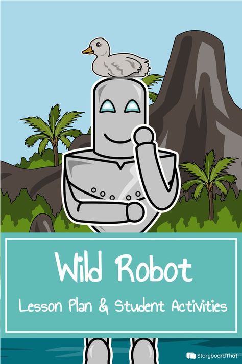 Minions, Reading Month Themes Ideas, Wild Robot Novel Study, The Wild Robot Art Project, The Wild Robot Novel Study, The Wild Robot Activities, Wild Robot Activities, Robot Activities, Brain Breaks Elementary
