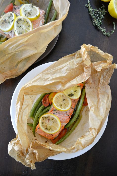 Salmon Boats In Parchment Paper, Parchment Paper Salmon, Fish En Papillote Recipes, Salmon En Papillote Recipes, Salmon Papillote Recipe, En Papillote Recipes, Goop Recipes, Salmon Boats, Salmon In Parchment Paper