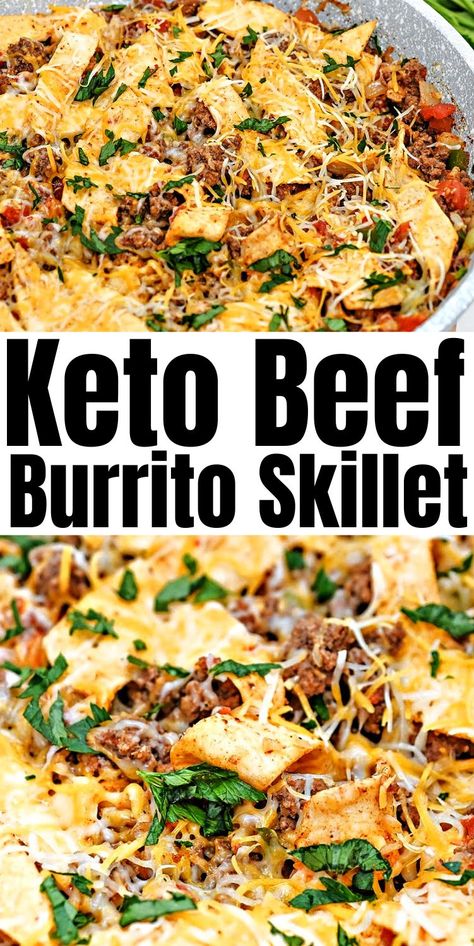 Essen, Beef Burrito Skillet, Burrito Skillet, Beef Burrito, Keto Quiche, Keto Beef, Breakfast Low Carb, Keto Beef Recipes, Keto Casserole