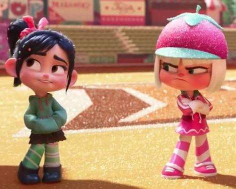 Vanellope X Taffeta, Cartoon Characters Dress Up, Iconic Girl Duos Characters, Disney Best Friends Characters, Vanellope Pfp, Famous Duos Characters, Iconic Characters Cartoon, Best Friend Cartoon Characters, Duo Cartoon Characters