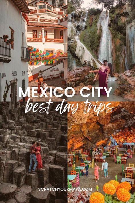 The top best day trips right outside of Mexico City! Learn more at scratchyourmapa.com Mexico City Vacation, Mexico City Travel Guide, Visiting Mexico City, Mexico City Travel, America City, Amazing Places To Visit, Best Beaches To Visit, Mexico Travel Guides, Mexico Travel Destinations
