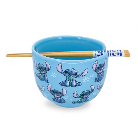 PRICES MAY VARY. FROM SPACE TO YOUR PLACE: The adventures of Disney's Lilo and Stitch continue onward with this exclusive ramen set. Experiment 626 has to fuel up for his next round of mischief, and this noodle bowl and chopstick set is just what he needs. INTERGALACTIC CUISINE: Sample all the finest flavors of the universe with this generously sized ramen bowl. This cool blue bowl features Stitch in a wide variety of cute and clever poses, hoping you'll share a bite of what you've cooked up. TA Lilo And Stitch Merchandise, Lelo And Stitch, Experiment 626, Ramen Noodle Bowl, Lilo And Stitch Quotes, Wooden Chopsticks, Stitch Toy, Lilo And Stitch Drawings, Stitch Quote