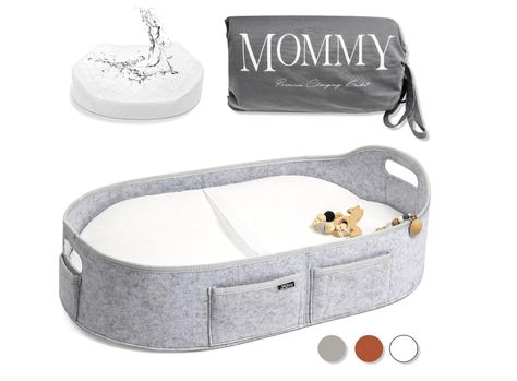 Moses basket - changing basket with pad - portable. As an Amazon Associate I earn from qualifying purchases. Moses Basket, Baby Changing Basket, Changing Basket, Changing Table Topper, Baby Storage, Dresser Table, Dresser Top, Diaper Changing Pad, Changing Station