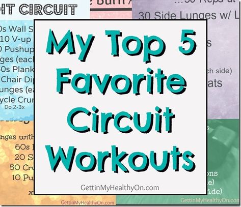 A list of my 5 favorite circuit workouts Circuit Workouts At The Gym, Circuit Weight Training Workouts, Circut Training Workout With Weights, Circuit Stations Workout, Workout Circuit Gym, Beginner Circuit Workout, Station Workouts, Circuit Workout With Weights, Circuit Workout At Home