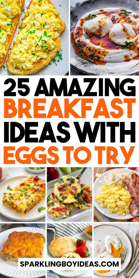 Breakfast ideas with eggs to start your day right. From easy egg breakfast recipes like scrambled eggs to poached eggs on avocado toast, we have a variety of high-protein breakfast recipes. Try healthy egg muffins or an omelet. For a hearty option, delve into breakfast egg casseroles or breakfast quiche recipes. Whether it's sunny-side-up eggs or egg breakfast sandwiches, these healthy breakfast ideas are perfect for egg enthusiasts looking for delicious, energizing mornings. Delicious Egg Breakfast Ideas, Egg Breakfast Ideas Easy, Good Egg Recipes Breakfast Ideas, Easy Egg Brunch Recipes, All Egg Recipes, Breakfast Egg Recipes Healthy, Simple Egg Dishes For Breakfast, Breakfast To Make With Eggs, Easy Egg Lunch Ideas