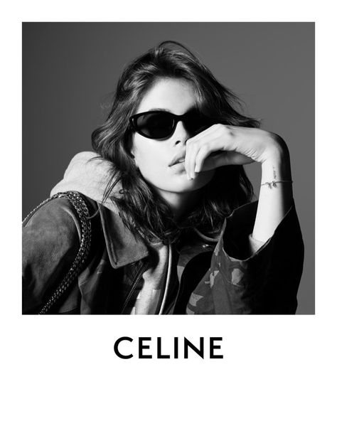 Kaia Gerber Fronts Celine SS 2022 Campaign by Hedi Slimane — Anne of Carversville Celine Campaign, Cindy Crawford Daughter, Celine Women, Hunting Jacket, Brunette Models, Hedi Slimane, Summer 22, Kaia Gerber, Role Model