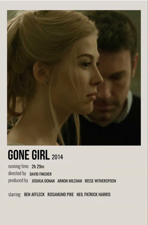 minimal polaroid movie poster for gone girl Movies Classic, Quote Movie, Neil Patrick, Movie To Watch List, Iconic Movie Posters, Movies Quotes, Film Posters Minimalist, Septième Art, Minimalist Movie Poster