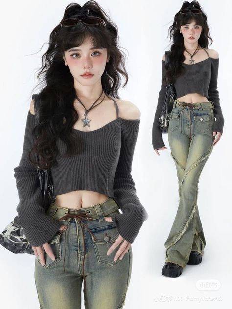 Alternative Street Fashion, Corset With Long Sleeves Underneath, Korean Grunge Outfits, Acubi Fits, Goth Babe, Png Clothing, 2000s Japanese Fashion, Mode Grunge, Swaggy Outfits