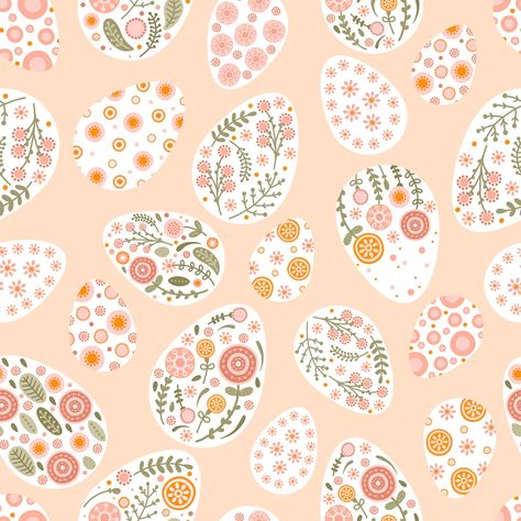 Easter Seamless Pattern, Spring Seamless Pattern, Easter Design Ideas, Easter Egg Wallpaper, Easter Illustration Design, Easter Widgets, Spring Pattern Illustration, Planner Backgrounds, Bunny Tattoo Small