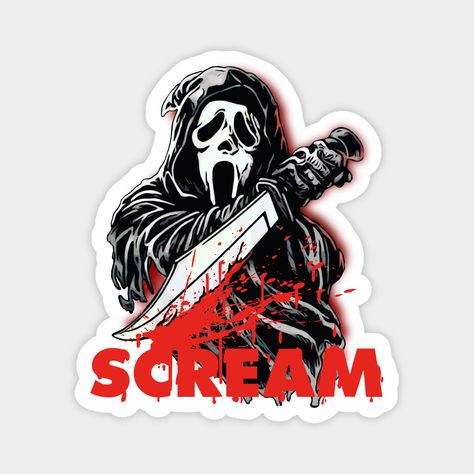 Scream Stickers, Ghostface Sticker, Movies Stickers, Horror Stickers, Movie Stickers, Terror Movies, Horror Scream, Scream Mask, Scream Ghostface