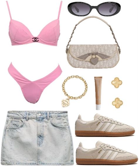 🪞🎀☀️ Outfit | ShopLook Lazy Day Outfits, Polyvore Lazy Day Outfits, Dior Aesthetic, Quay Australia Sunglasses, Adidas Samba Og, Quay Sunglasses, Day Outfits, Pink Chanel, Ootd Summer