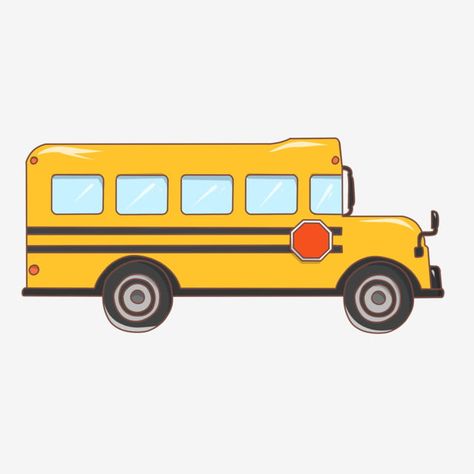 School Bus Clip Art, Bus Animation, School Bus Illustration, School Bus Cartoon, Side View Illustration, School Bus Drawing, School Bus Clipart, Bus Clipart, Cartoon Bus