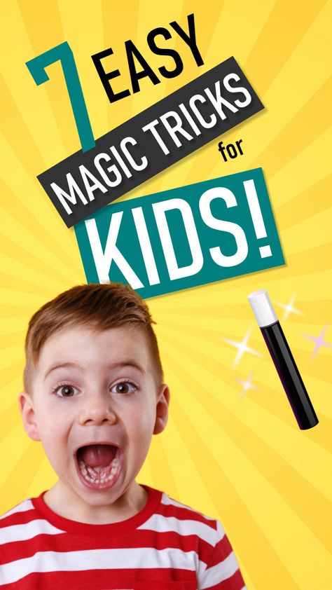 Here are seven easy magic tricks for beginners and kids and one bonus magic trick that you can learn perform for family and friends, and at school and at home. Molde, Diy Magic Trick Props, Kids Magic Tricks Easy, Magic Activities For Preschoolers, Easy Magic Tricks For Kids Step By Step, Magic Crafts For Kids, Kids Magic Tricks, Easy Magic Tricks For Kids, Math Magic Tricks