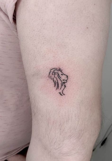 62 Fierce and Beautiful Lion Tattoos For Women Lion Dainty Tattoo, Mini Lioness Tattoo, Outline Of A Lion Tattoo, Lion Tattoo Dainty, Spiritual Lion Tattoo, Lion Tiny Tattoo, Cute Lion Tattoo For Women, Lion Tattoo Feminine, Remember Who You Are Tattoo Lion King