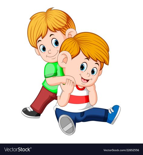 Two Brothers Drawing, Brother Cartoon Images, Characters Outline, Brother Clipart, Brothers Cartoon, Wing Painting, Brother Images, Character Outline, Brothers Art