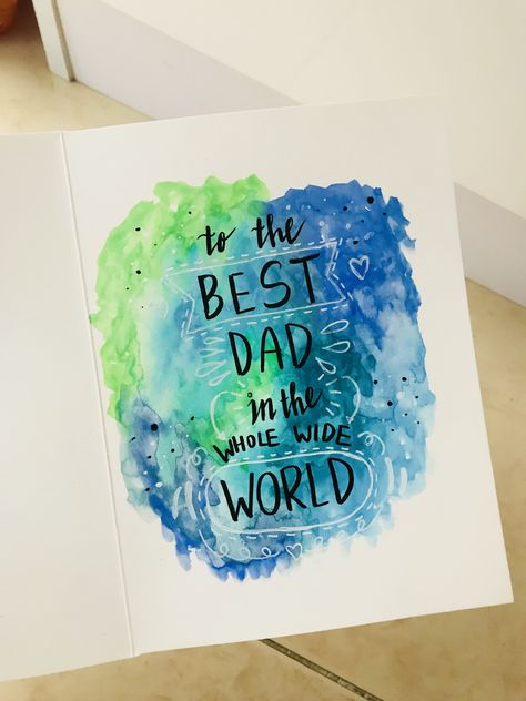 Watercolor birthday card for dads💕💕 Drawing Ideas For Fathers Birthday, Bday Card Ideas For Father, Father Happy Birthday Card, Paintings For Dads Birthday, Drawings For Dads Birthdays, Painting For Dads Birthday, Happy Birthday Papa Card, Birthday Cards Diy For Dad, Happy Birthday Cards For Dad