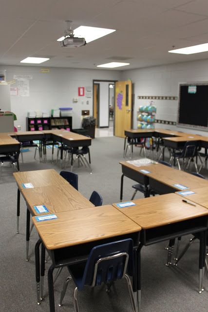 U-Shaped Desk Arrangement...this would be PERFECT in my room. There are a bunch of tips on how to use this arrangement for large group, small groups, reading groups, etc! Desk Layout, Classroom Desk Arrangement, Desk Arrangement, Classroom Seating Arrangements, Desk Arrangements, Classroom Arrangement, Classroom Desk, Classroom Seating, Teaching Organization