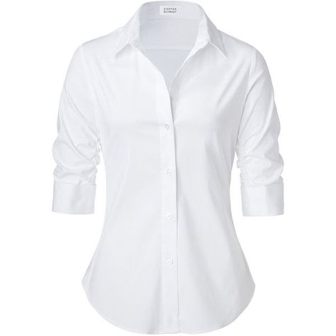 Different ways to wear a white blouse white blouse steffen schraut white valencia fancy blouse via polyvore tyicwye Woman White Shirt, Blouse Aesthetic, Dressy White Blouses, Collared Shirt Outfits, White Blouse Women, Cropped White Shirt, White Collared Blouse, White Blouses, Classic White Shirt