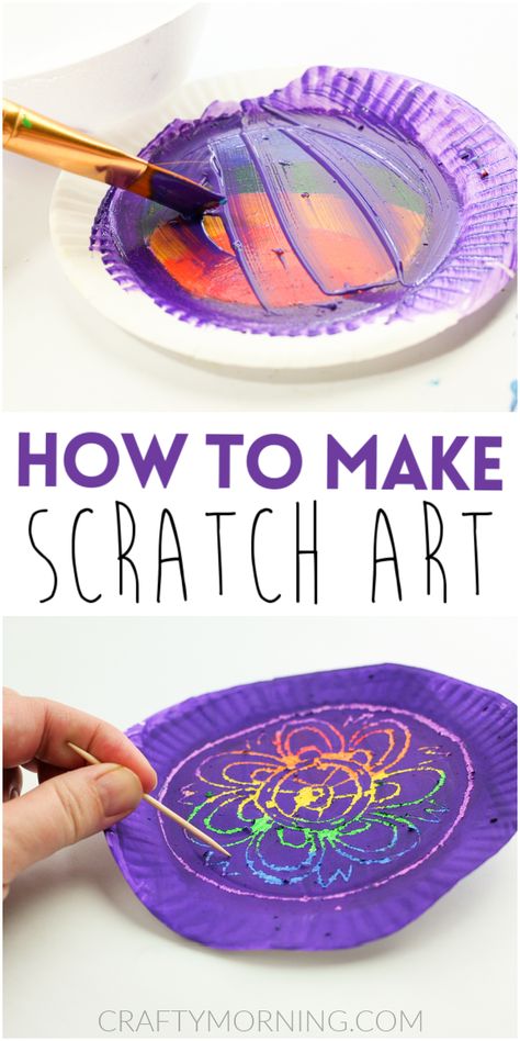 scratch art Exploring The Arts Preschool Crafts, Easy School Age Crafts, Art Activities School Age, Easy Things To Paint On Paper, School Aged Activities, Art Mediums For Kids, Art Activities For School Age, Schoolage Art Activities, Crafts For 10 Yrs Old