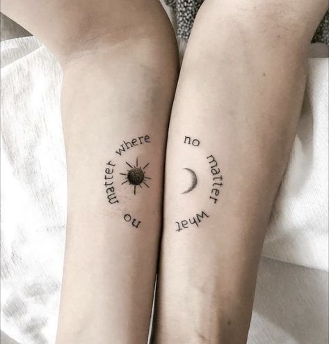 Nature, So Close No Matter How Far Tattoo, Abstract Friendship Tattoo, Crossed Paths Tattoo, Sister Tattoos For 2 Meaningful Quotes, Matching Tattoos For Best Friends Quotes, Sister From Another Mister Tattoo, Matching Female Tattoos, Best Friend Distance Tattoos