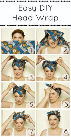 Alida Makes: Easy DIY head wrap. Ah-ha! I always wondered how to do this. www.howtohome.biz for more interesting DIY pins and idea's. Follow and share! Ways To Wear Bandanas, Headwrap Tutorial, Hair Wrap Scarf, Stil Retro, Mode Turban, Hair Scarf Styles, Head Scarf Styles, Hair 2018, Bandana Hairstyles