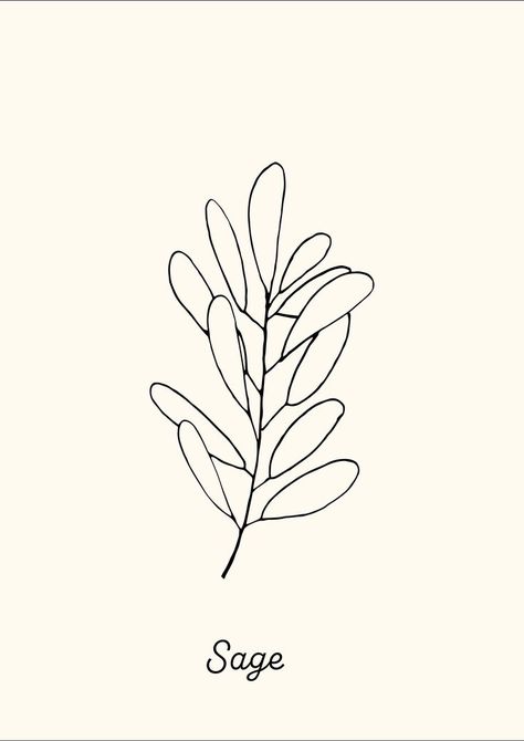 Herb Garden Design, Black And White Farmhouse, Line Art Black And White, Sage Herb, Line Art Black, Home Decor Simple, Herb Art, Drawing Line Art, Garden Drawing