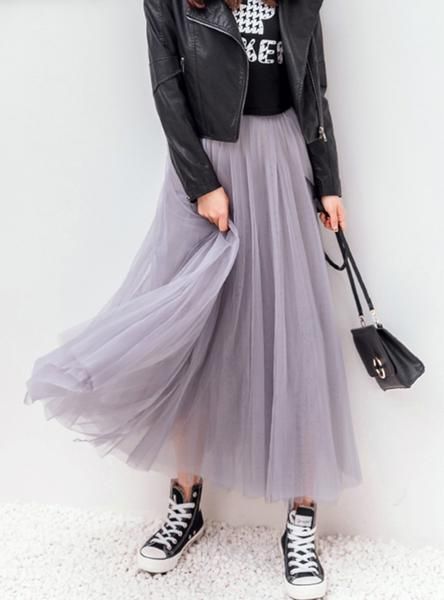 Tule Rok Outfits, Tulle Skirt Women, Long Tutu Skirt, Midi Skirt Winter, Rok Tutu, Organza Dresses, Pleated Tulle Skirt, Rok Outfit, Tulle Dress Long