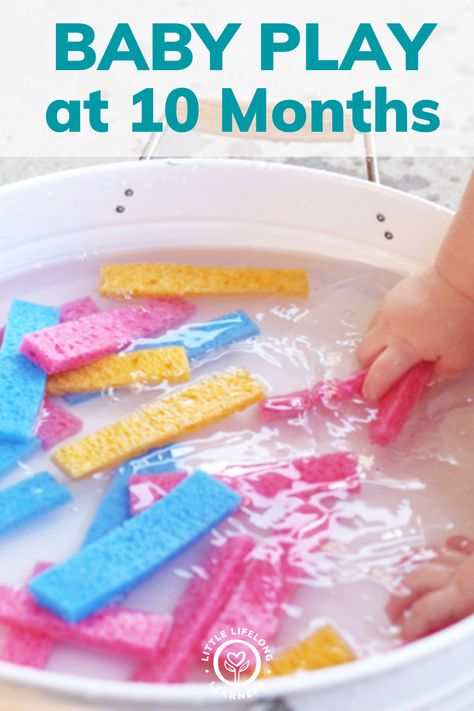 Play Activities For 10 Month Old, At Home Activities For 10 Month Old, Activity 10 Month Old, Sensory Bin For 9 Month Old, Sensory For 9 Month Old, Sensory Activities For Ten Month Old, Montessori Activities For 10 Month Old, 10 Month Old Sensory Play, Sensory 9 Month Old