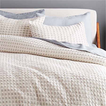 Estela Grey and White Duvet Cover King + Reviews | CB2