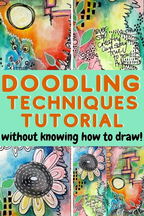 I love doodling but could never figure out how to do it. I found a great step by step art journal tutorial that explains how to doodle on your art journal page. Check it out now and learn how to doodle in art journaling. Croquis, Art Journaling Ideas For Beginners, Art Journal Tutorial Step By Step, Whimsical Art Tutorial, Watercolour Doodles Art Journaling, Visual Art Journal Ideas, How To Doodle For Beginners Step By Step, Doodle Art Journals Sketchbooks, Journal Drawing Ideas Sketchbooks