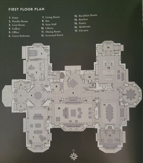 Castle Floor Plans Gothic, Huge Mansion Layout, Bloxburg House Layouts Castle, Vintage Mansion Floor Plan, Bloxburg Estate Layout, Gothic Castle Floor Plan, Dnd Estate Map, Dark Academia Floor Plan, Mansion Plans Luxury