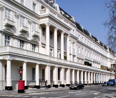 Eaton Square ~ Belgravia, London Square Houses, Georgian Estate, Hidden London, Belgravia London, Eaton Square, London Square, Marble House, London Houses, Architectural History