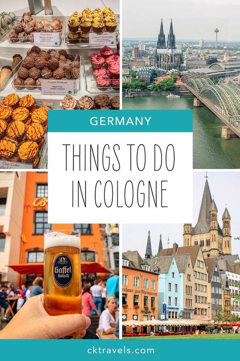 Things to do in Cologne / Köln, Germany - travel guide blog post on the top attractions for your Cologne vacation itinerary - beer, chocolate, historic old town, cathedrals, river cruises and more! Wiesbaden, Day Trips From Cologne Germany, Cologne Germany Food, Bonn Germany Aesthetic, Frankfort Germany, Chocolate River, Koln Germany, Germany In Winter, Germany Travel Destinations