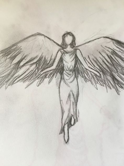 Anime Angel Drawing Sketch, Dark Angel Sketch, Angel Pen Drawing, Angel Drawing Sketches Easy, Angel Sketch Simple, Dark Angel Drawing, Angel Drawing Easy, Angel Drawings, Person Sketch