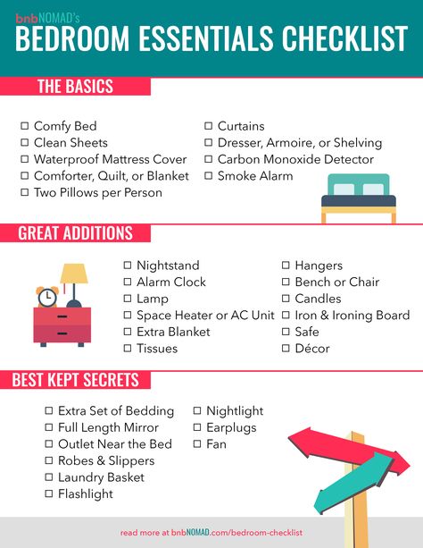 The Airbnb Host's Essential Bedroom Checklist Organisation, Furniture Checklist, Bedroom Checklist, Airbnb Checklist, New Home Essentials, Waterproof Mattress Cover, Essentials Checklist, New Home Checklist, First Apartment Checklist