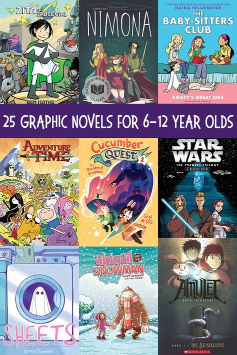 25 Best Graphic Novels for Kids Aged 6 to 12 Year Olds  #kidsbooks #kidsread #graphicnovels #elementary #primaryteaching Best Comic Books To Read, Comic Books For Kids, Graphic Books, Best Graphic Novels, Grafic Novel, Novel Genres, Kid Books, Middle Grade Books, Manga Books