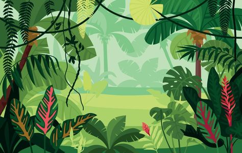 Jungle Drawing, Jungle Cartoon, Jungle Pictures, Jungle Images, Jungle Clipart, Jungle Painting, Panda Artwork, Om Art, Jungle Tree