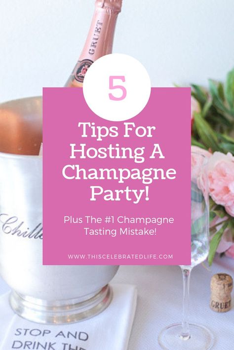 Girl's Night In Idea? This Champagne party theme is a fun, beautiful and (surprisingly inexpensive), way to host your friends! You'll find everything here you need to plan your own party: Champagne tasting party food, champagne party decoration ideas, wine and food pairings - it's all here! A Champagne party is a perfect Bridal Shower idea, or even Mother's Day brunch idea! #champagne #champagneparty #partyidea #bridalshoweridea Champagne Party Theme, Champagne Brunch Ideas, Tasting Party Food, Bridal Party Foods, Bridal Brunch Food, Champagne Tasting, Champagne Pairing, Best Sparkling Wine, Party Champagne