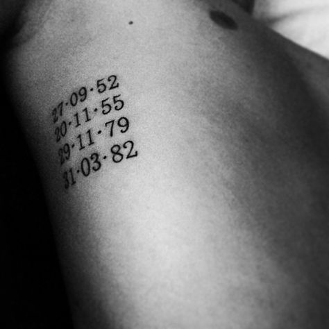 birthdates of my family Family Birthdate Tattoos, Family Birthdays Tattoo, Kids Birthday Tattoo Ideas For Men, Multiple Date Tattoo Ideas, Birthdates Tattoo Ideas, Birthdates Tattoos, Kids Birthdates Tattoo Ideas, Birthdate Tattoo Ideas For Men, Date Of Birth Tattoos Men