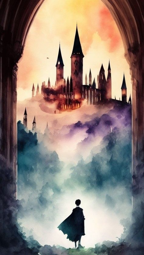 Harry Potter Paintings, Hogwarts Painting, Harry Potter Watercolor, Harry Potter Journal, Harry Potter Painting, Harry Potter Art Drawings, Tapeta Harry Potter, Harry Potter Background, Harry Potter Illustrations