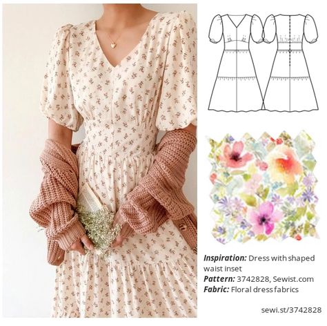 Beginner Dress Pattern, Modest Dress Patterns, Thrifting Vintage, Summer Dress Sewing Patterns, Dress Sewing Patterns Free, Simple Dress Pattern, Sewing Projects Clothes, Dress Patterns Free, Pattern Dress Women