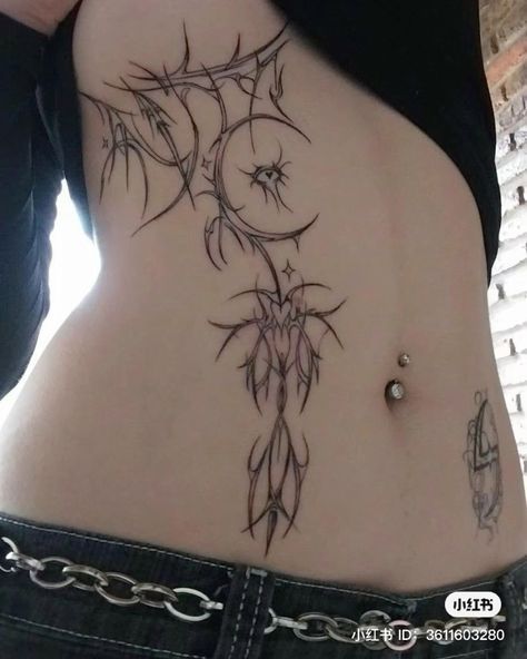 Stil Emo, Bauch Tattoos, Waist Tattoos, Cute Little Tattoos, Stomach Tattoos, Tattoo Style Drawings, Women's Tattoo, Elegant Tattoos, 문신 디자인