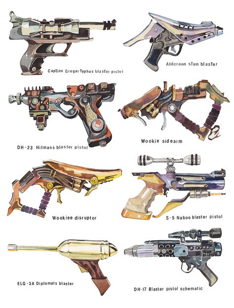 Star Wars Weaponary | Holly Exley | Flickr Dieselpunk, Atom Punk Art, Ray Punk, Bio Punk, Holly Exley, Atom Punk, Atomic Punk, Sabre Laser, Black Ocean