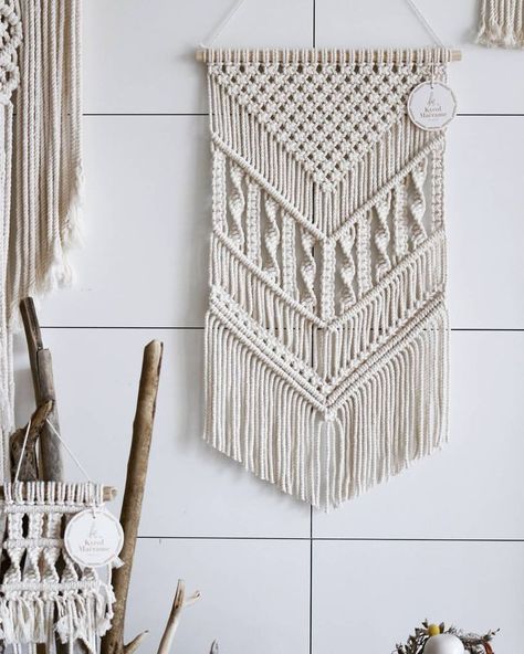 Dekorasi Bohemia, Simpul Makrame, Diy Macrame Wall Hanging, Art Macramé, Pola Macrame, Tutorial Macramé, Macrame Wall Hanger, Makramee Diy, Boho Dekor