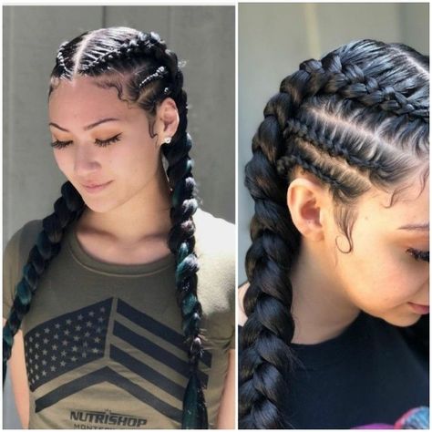 Front Hair Twist Styles, Two Braid Hairstyles, Easter Hairstyles For Kids, Feed In Braids Hairstyles, Braided Cornrow Hairstyles, Protective Hairstyles Braids, Braids Hairstyles Pictures, Hairdos For Curly Hair, Braids With Extensions