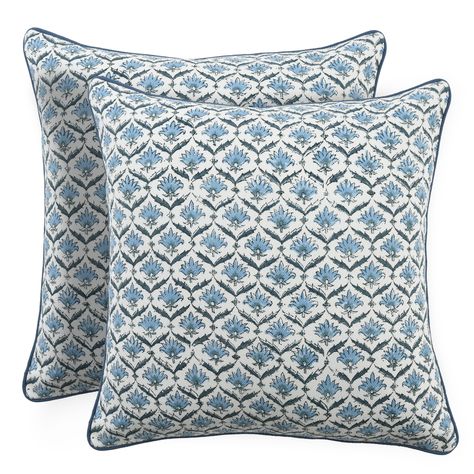 PRICES MAY VARY. 100% Cotton PACKAGE INCLUDES: Set of 2 patterned farmhouse pillows that have a modern look with vintage patterns. This statement cotton block print soft accent pillows makes a perfect decoration for bedroom, living room, farmhouse, car, outdoor or indoor. UNIQUE DESIGNS: These throw pillow cover designs are unique and one of a kind as they are inspired from the patterns on India's old forts. They are made with enclosed zip for shape maintainence. PERFECT GIFT: These soft pillow Decorative Couch Pillows, Pillows For Living Room, Preppy Boho, Boho Style Decor, Block Printed Pillows, Vintage Floral Design, Vintage Throw Pillows, Decorative Pillows Couch, Flower Pillow