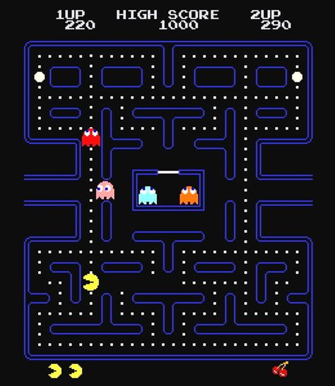 First Versions: Pac-Man Arcade Game Wallpaper, Man Cave Arcade, Pacman Game, Retro Arcade Games, Game Mechanics, Man Games, Retro Arcade, Today In History, Retro Videos