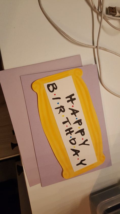 Friends tv show birthday card Birthday Cards Friends Tv Show, Diy Friends Gifts Tv Show, Friends Show Gifts Diy, Friends Tv Show Birthday Cards, Friends Show Birthday Card, Friends Diy Gifts Tv Show, Friends Themed Birthday Cards, Friends Cards Tv Show, Friends Tv Show Gift Ideas